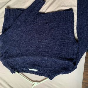 BLUE SANS SOUCI CROPPED KNIT SWEATER